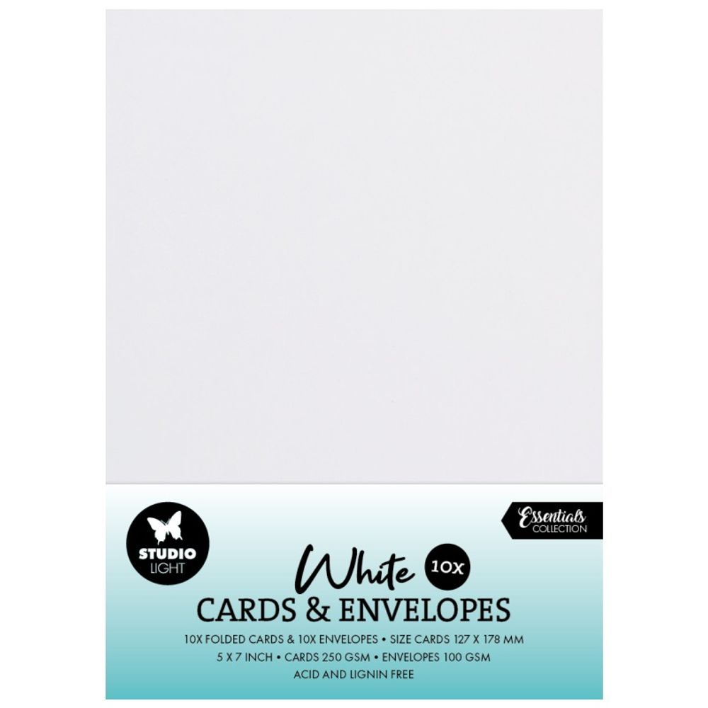 Přání a obálky Studio Light, 5x7 (12,7x17,8 cm), 10 ks - bílé Aladine