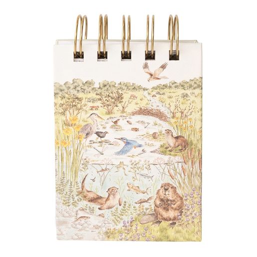 Kroužkový blok Wrendale Designs "Riverbank", B7, 50 l., čistý a linkovaný - U řeky