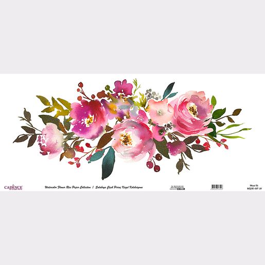 Rýžový papír Cadence v roli, 30 x 68 cm - Růžová kytice
