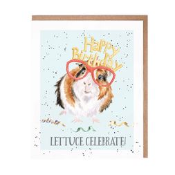 Narozeninové přání Wrendale Designs "Lettuce Celebrate" - Morče