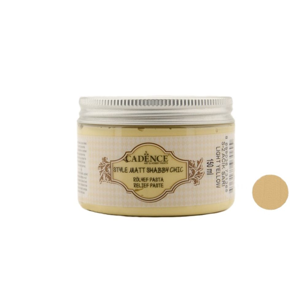 Levně Cadence Reliéfní křídová pasta Cadence Shabby Chic, 150 ml - VYBERTE ODSTÍN - Reliéfní křídová pasta Cadence Shabby Chic, 150 ml - light yellow, sv. žlutá