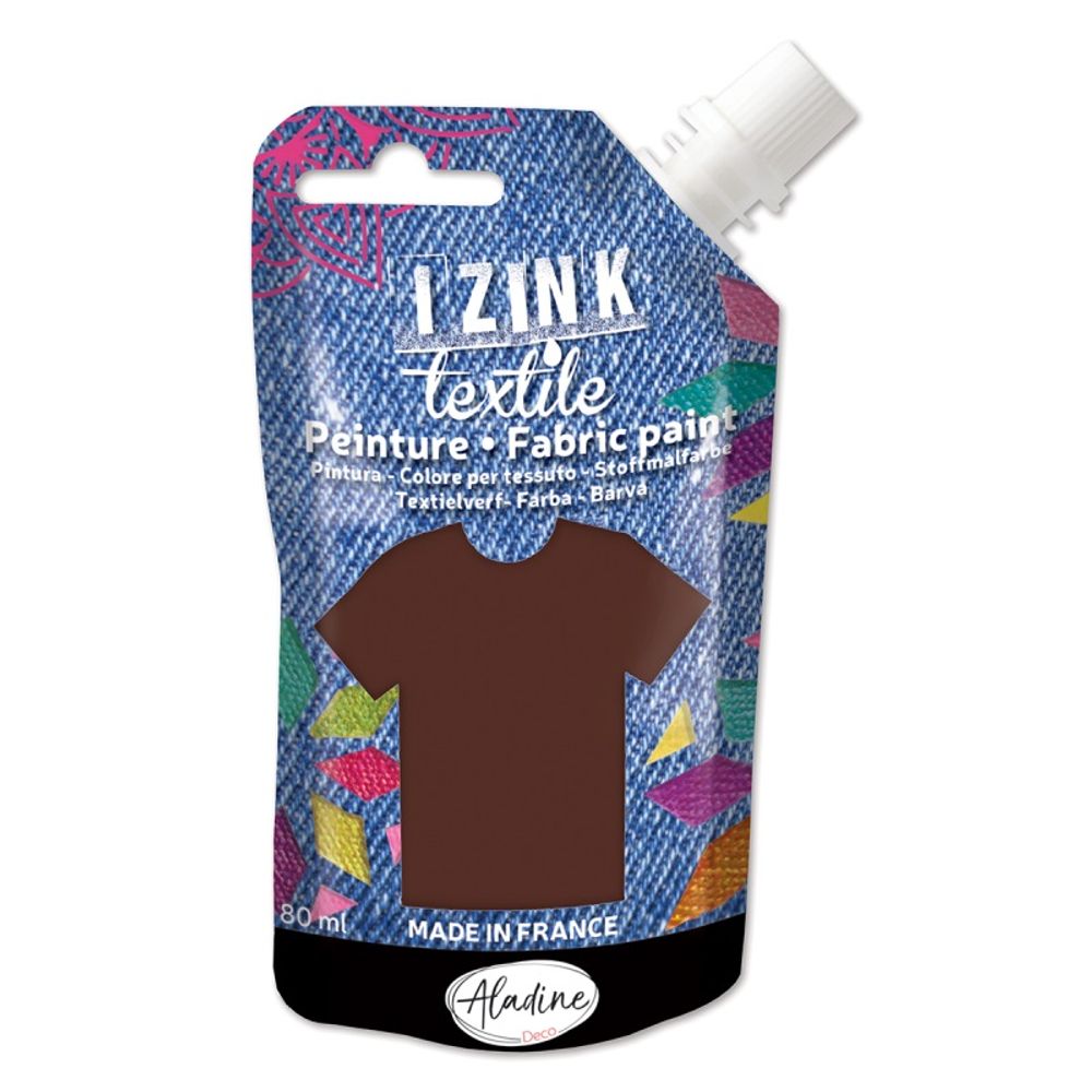 Levně Aladine Barva na textil Aladine Izink Textile, 80 ml - VYBERTE ODSTÍN - Barva na textil Aladine Izink Textile, 80 ml - marron, hnědá