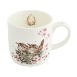 Porcelánový hrnek Wrendale Designs "Feather your Nest", 0,31 l - Střízlíci