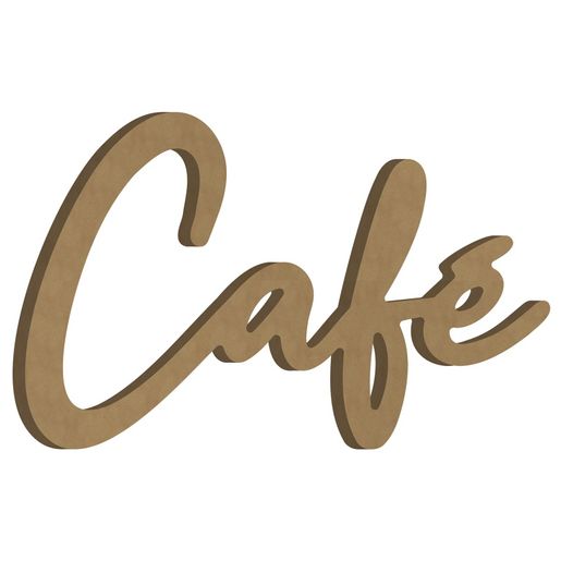 Dřevěný výřez k dekoraci Gomille, 38,4x24,7 cm - Nápis Café
