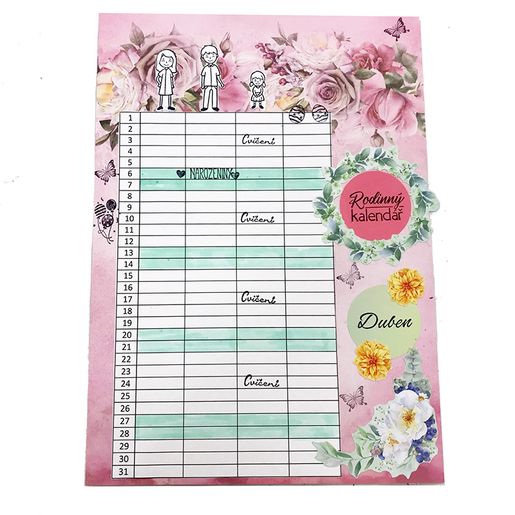 Diářová razítka Aladine Stampo Bullet Journal, 67 ks - Rodinný kalendář