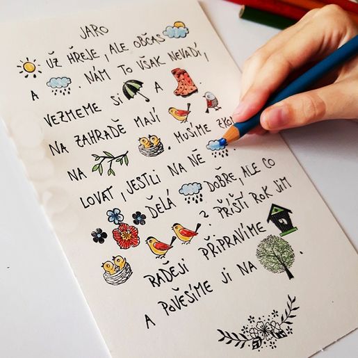 Diářová razítka Aladine Stampo BULLET JOURNAL, 53 ks - Jaro