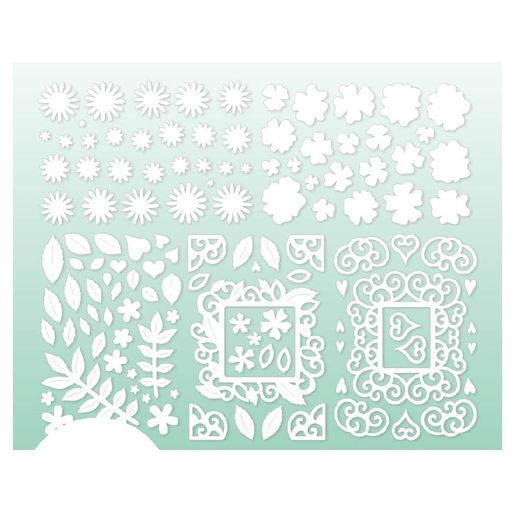 Blok s papírovými výseky Studio Light, A5, 20 l. - Bílé květiny