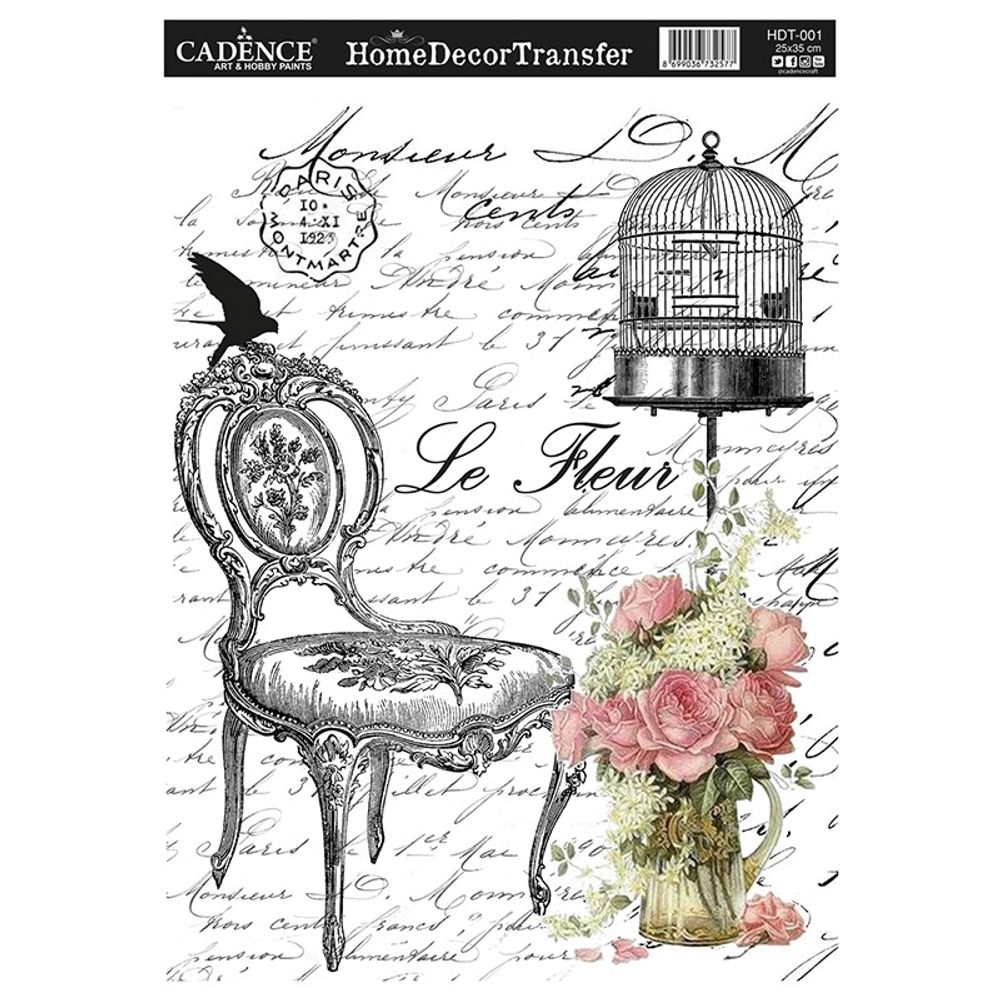Levně Cadence Transferový obrázek Cadence Home Deco, 25x35 cm - Zámecké křeslo