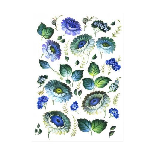 Rýžový papír Cadence - Modré květiny