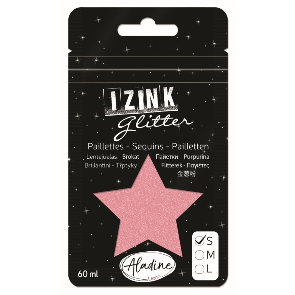 Aladine Třpytky Aladine Izink Glitter, 60 ml, vel. S - VYBERTE ODSTÍN - Třpytky Aladine Izink Glitter, 60 ml, vel. S - rose poudre, pudrové růžové