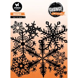 Šablona Studio Light "Grunge", 15x15 cm - Sněhové vločky