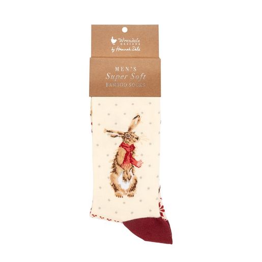 Pánské ponožky Wrendale Designs "Winter Hare" - Zajíc, vánoční
