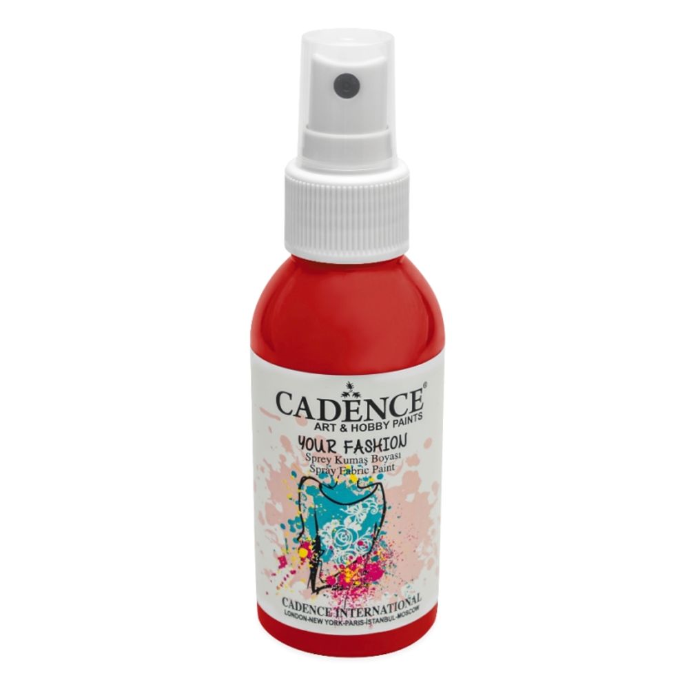 Levně Cadence Barva na textil Cadence Your Fashion, 100 ml - VYBERTE ODSTÍN - Barva na textil ve spreji Cadence Your Fashion, 100 ml - crimson red, červená