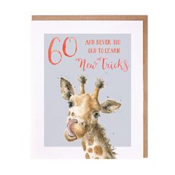 Narozeninové přání Wrendale Designs "60 and Never Too Old To Learn New Tricks" - Žirafa