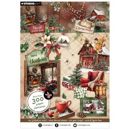 Blok s papírovými výseky Studio Light "Cottage Christmas", A5, 20 l. - Vánoce na chatě