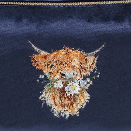 Vyšívaná kosmetická taštička Wrendale Designs "Daisy Coo" - Kráva