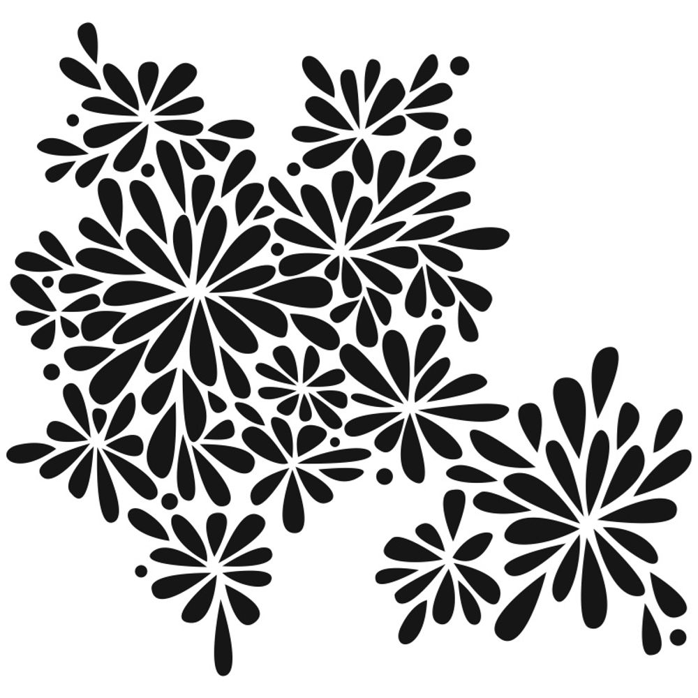 Levně The Crafter´s Workshop Šablona TCW - Petal Splash - VYBERTE VELIKOST - Šablona TCW 6"x6" (15,2x15,2 cm) - Petal Splash