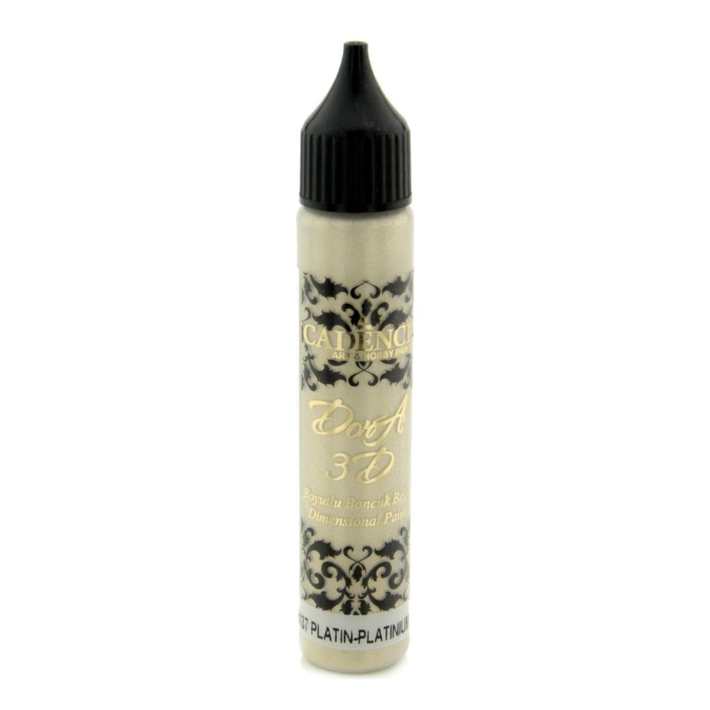 Levně Cadence Metalická kontura Cadence Dora 3D, 25 ml - VYBERTE ODSTÍN - Metalická kontura Cadence Dora 3D, 25 ml - platinum, platinová