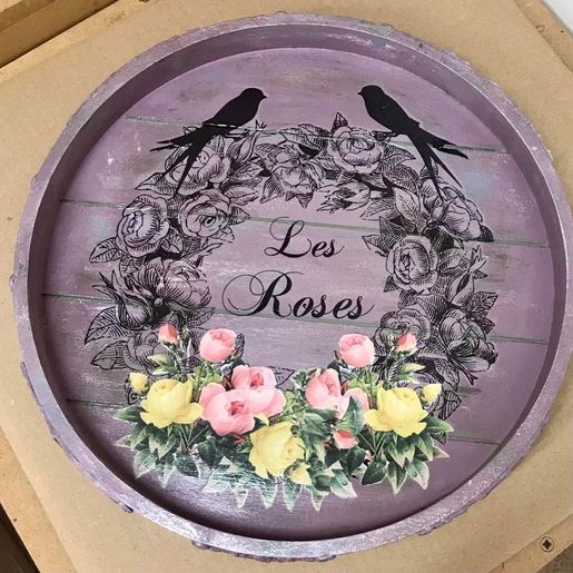 Transferový obrázek Cadence Home Deco, 25x35 cm - Věnec s ptáčky