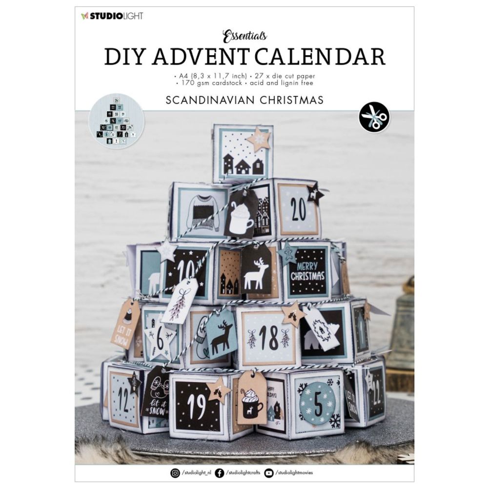 Studio Light DIY Adventní kalendář Studio Light, A4, 27 l. - Severské Vánoce