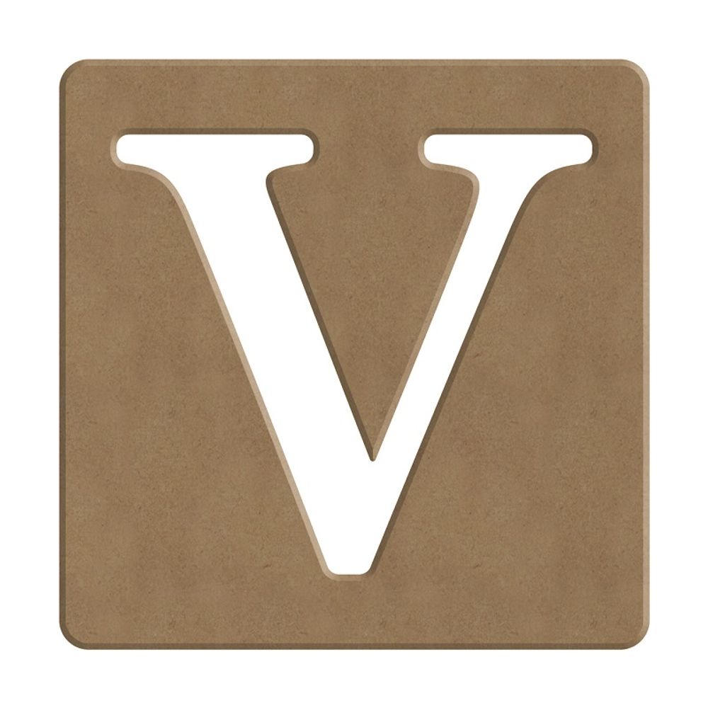 Gomille Dřevěný výřez k dekoraci Gomille, 10 cm - Scrabble abeceda - VYBERTE PÍSMENO - Dřevěný výřez k dekoraci Gomille, 10 cm - Scrabble písmeno V