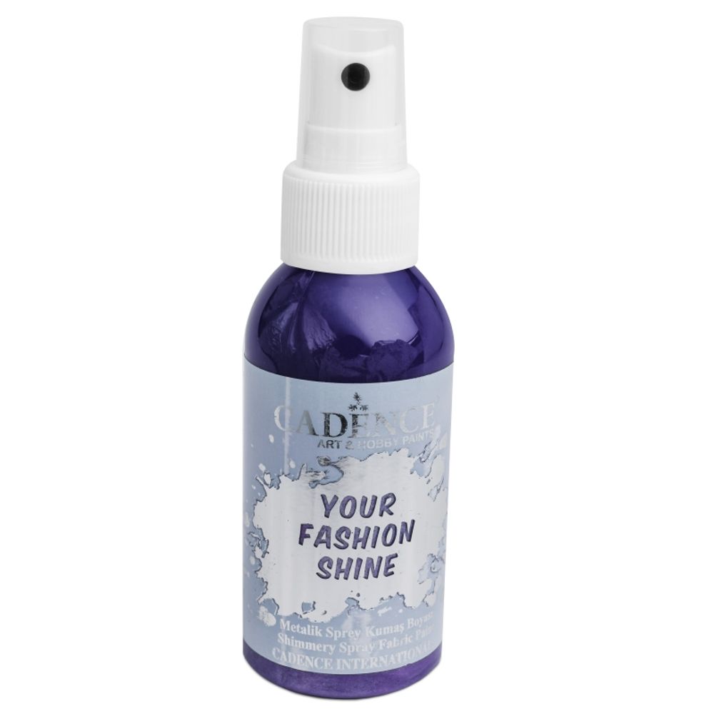 Levně Cadence Perleťová barva na textil Cadence Your Fashion Shine, 100 ml - VYBERTE ODSTÍN - Perleťová barva na textil ve spreji Cadence Your Fashion Shine, 100 ml - fialová