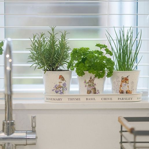 Květináče Wrendale Designs "Woodland", 3 ks - Králík, liška, červenka