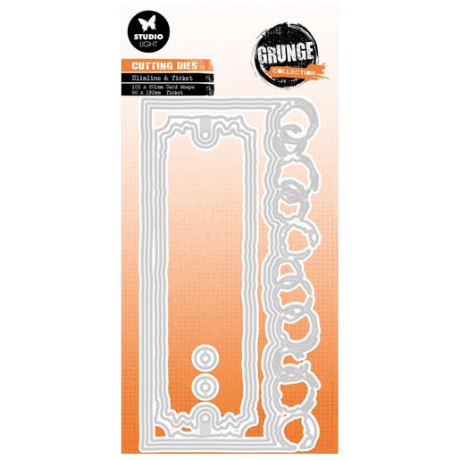 Vyřezávací šablony na přání Studio Light "Grunge", 8 ks - Otrhané