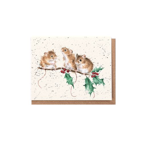 Dárková kartička Wrendale Designs "Christmas Mice" - Myšky, vánoční