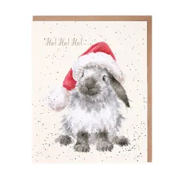 Vánoční přání Wrendale Designs "Ho Ho Ho" - Králík