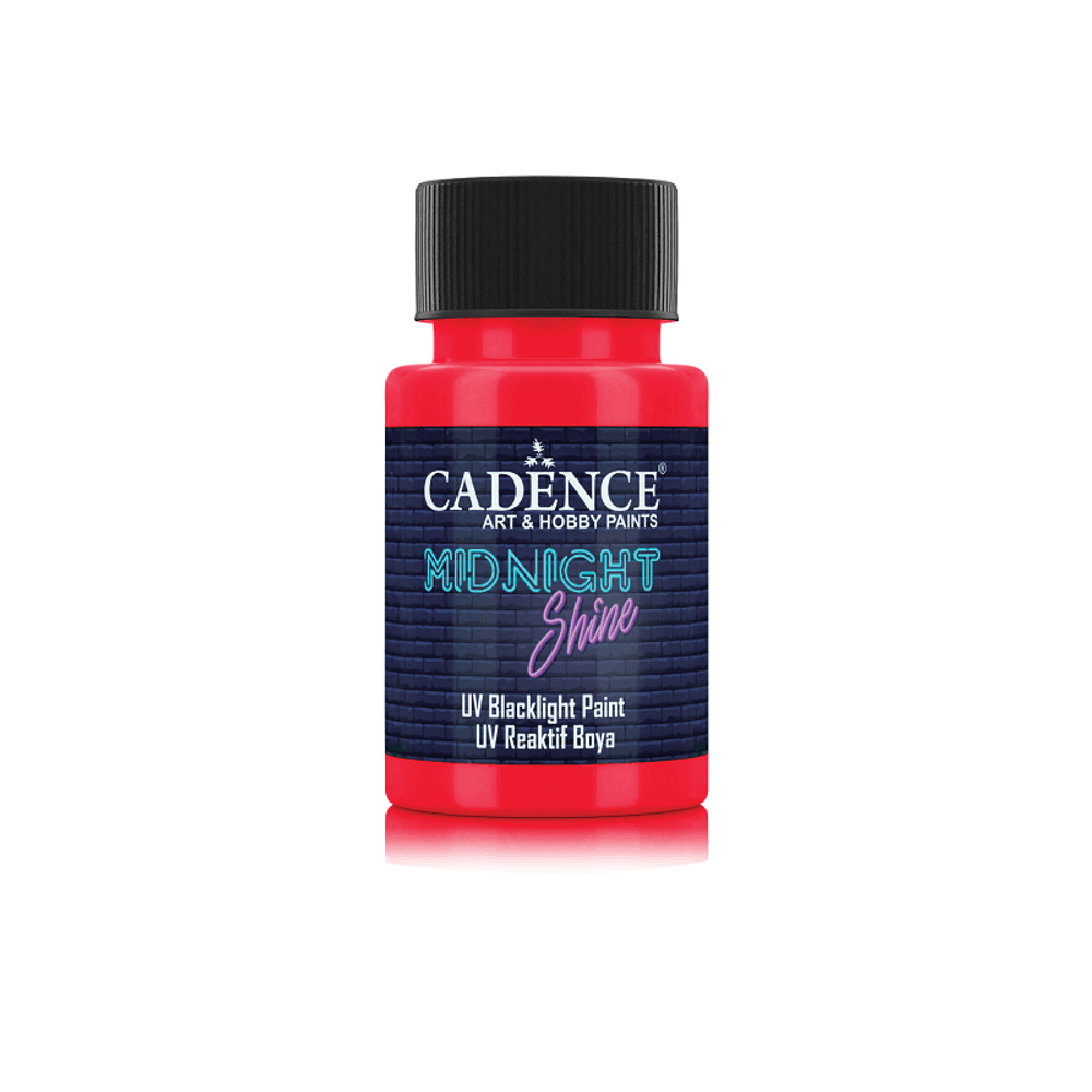 Cadence Svíticí UV barva na textil Cadence Midnight Shine, 50 ml - VYBERTE ODSTÍN - Svítící UV barva na textil Cadence Midnight Shine, 50 ml - red, červená