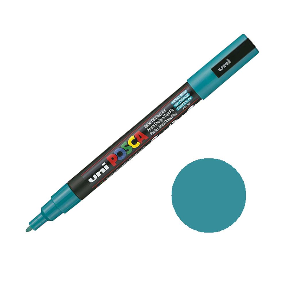 Levně Posca Akrylový fix Posca PC-3M - VYBERTE ODSTÍN - Akrylový fix Posca PC-3M - smaragdově zelený