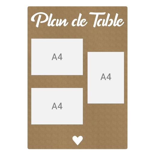 Dřevěný výřez k dekoraci Gomille, 57x82 cm - Zasedací pořádek