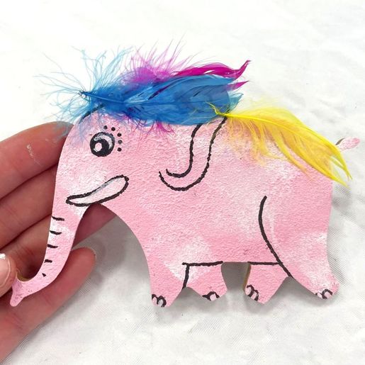 Dřevěný výřez k dekoraci Gomille, 14x9 cm - Slůně