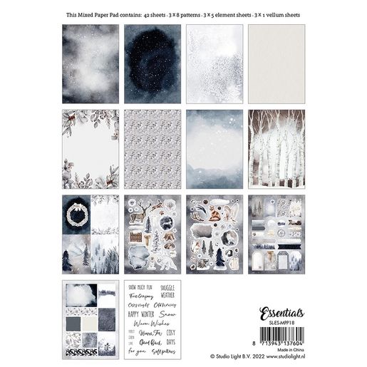 Kreativní blok Studio Light Mixed Paper Pad, A542 l. - Zimní les