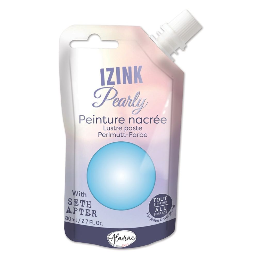Perleťová barva Aladine Izink Pearly 80 ml - winter sky nebeská modrá Aladine