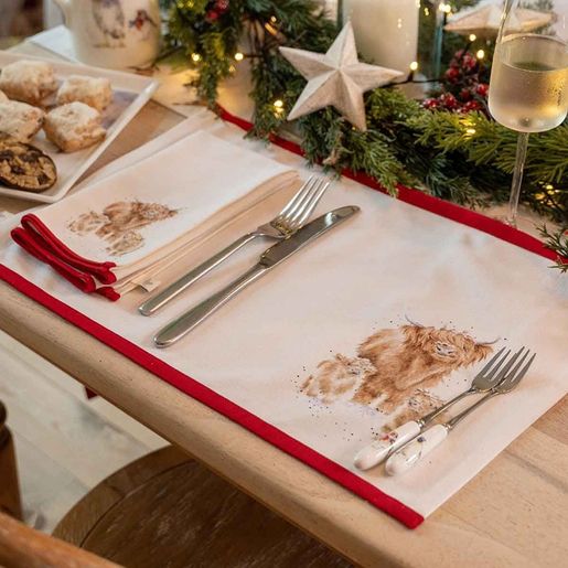 Látkové ubrousky Wrendale Designs "Winter Woodland", 4 ks - Vánoční zvířátka