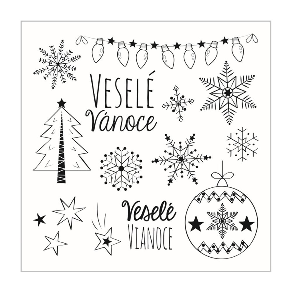 Aladine Vánoční razítka Aladine Stampo Noël, 13 ks - Veselé Vánoce