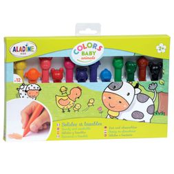 Voskovky se zvířátky Aladine Colors Baby Animals  - 12 barev