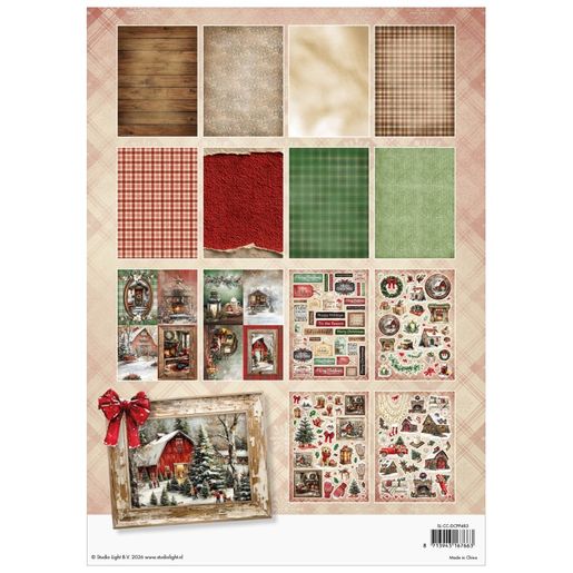 Kreativní blok s výseky Studio Light "Cottage Christmas", A4, 28 l. - Vánoce na chatě