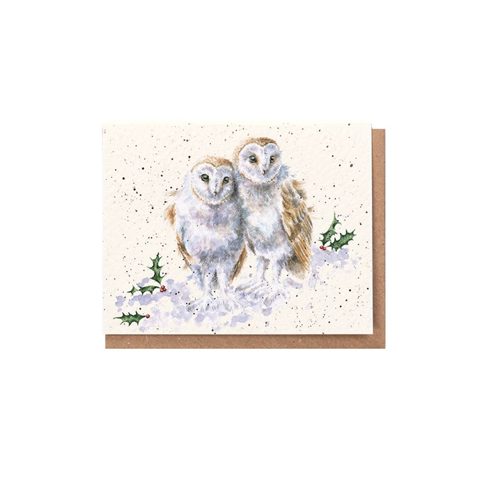 Wrendale Designs Dárková kartička Wrendale Designs "White Christmas" - Sovy, vánoční