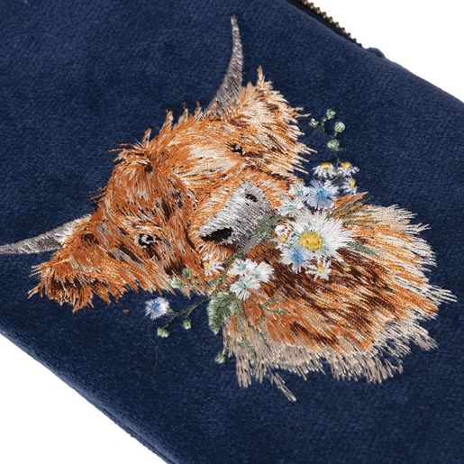 Vyšívané pouzdro na brýle Wrendale Designs "Daisy Coo" - Kráva