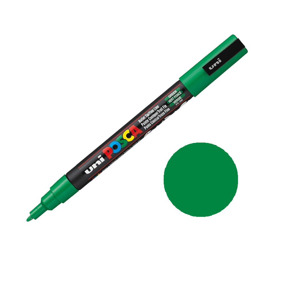 Levně Posca Akrylový fix Posca PC-3M - VYBERTE ODSTÍN - Akrylový fix Posca PC-3M - zelený