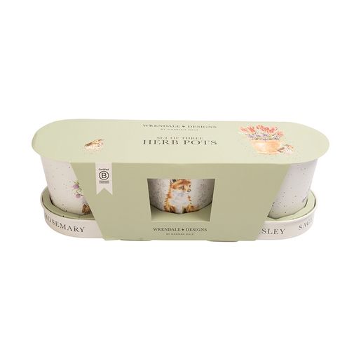 Květináče Wrendale Designs "Woodland", 3 ks - Králík, liška, červenka