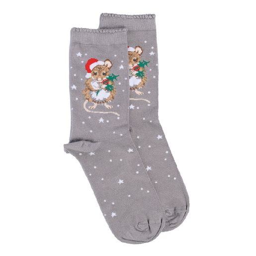 Dámské ponožky Wrendale Designs "Christmouse" - Myška, vánoční