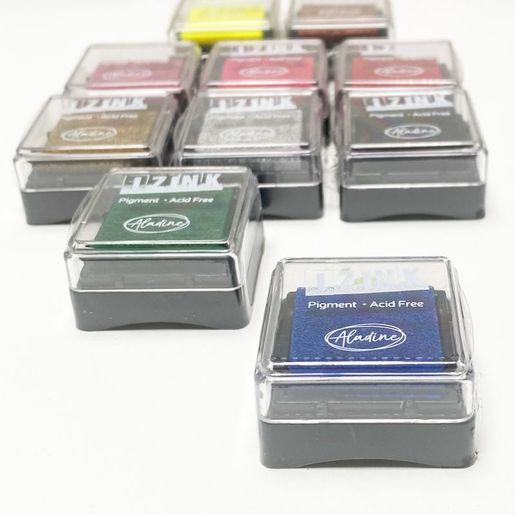 Razítkovací polštářky Aladine Stampo Izink Pigment, 10 ks - základní barvy