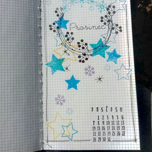 Diářová razítka Aladine Stampo BULLET JOURNAL, 25 ks - Kalendárium