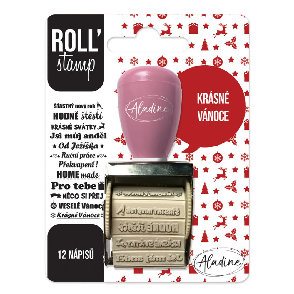 Otočné razítko s nápisy Aladine Roll Stamp Vánoce Aladine