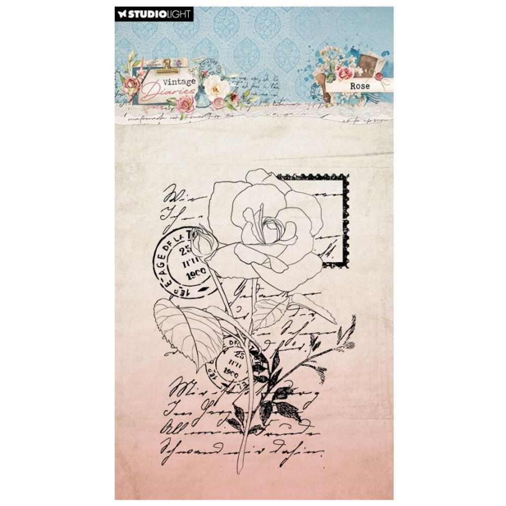 Levně Studio Light Gelové razítko Studio Light "Vintage Diaries", 6,2x9,3 cm - Růže