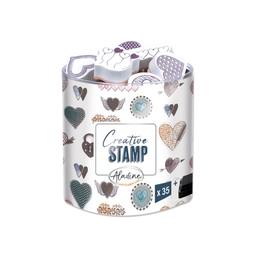 Razítka Stampo Scrap Srdíčka 35 ks Aladine